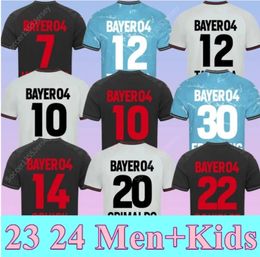 23 24 Bayer Leverkusen Soccer Jerseys BONIFACE PALACIOS WIRTZ GRIMALDO HOFMANN HINCAPIE TAPSOBA SCHICK FRIMPONG 2023 2024 Chemises de football pour hommes à domicile 3ème