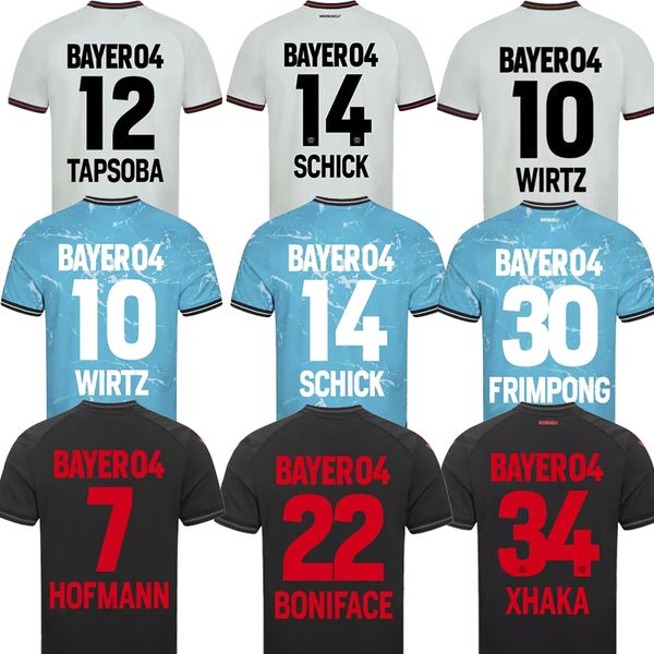 23 24 Bayer Leverkusen Soccer Jerseys Wirtz Boniface Hincapie Hofmann Tapsoba Schick Palacios Frimpong Grimaldo 2023 2024 Home Away 3rd Fans Shirts de football