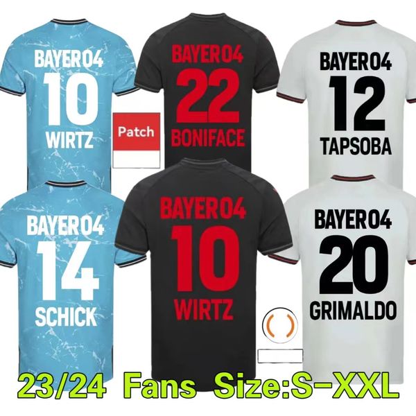 23 24 Bayer04 Jerseys de fútbol Leverkusen Wirtz Boniface Hincapie Hofmann Tapsoba Schick Palacios Frimpong Grimaldo 2023 2024 Camisas de fútbol para hombres en casa