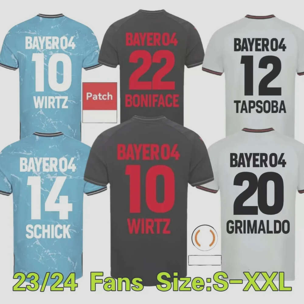 23 24 Bayer04 Leverkusen Soccer Jerseys Wirtz Boniface Hincapie Hofmann Tapsoba Schick Palacios Frimpong Grimaldo 2023 2024ホームアウェイ3番目のメンズフットボールシャツ