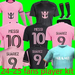 24/25 Jerseys Mme Fans Men Kids 2024 2025 Thaïlande Miamis FC Player à la maison Shirts Suarez Soccer Jerseys Sergio Jordi Alba Mota Football Kits