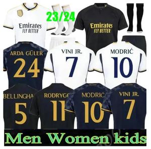 23 24 Bellingham Vini Jr Soccer Jerseys Kroos Tchouameni 2023 2024 Champe de football Real Madrids Camavinga Rodrygo Modric Camisetas Men Kid Kit Kit Uniforms