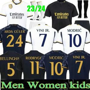23 24 Bellingham Vini Jr Soccer Jerseys Kroos Tchouameni 2023 2024 Champe de football Real Madrids Camavinga Rodrygo Modric Camisetas Men Kid Kit Kit Uniforms