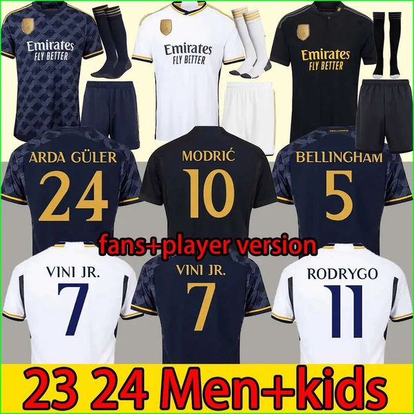 23 24 Bellingham Vini Jr Soccer Jerseys Kroos Tchouameni 2023 2024 Kirt de football Real Madrids Camavinga Rodrygo Modric Valverde Camisetas Men