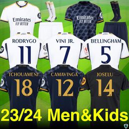 23/24 BELLINGHAM VINI JR voetbalshirts MBAPPE Tchouameni 2023 2024 voetbalshirt Real Madrids HP CAMAVINGA Rodrygo MODRIC heren kinderkit uniformen fans speler