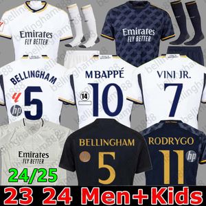 23 24 25 Bellingham Vini Jr Soccer Jerseys Mbappe Tchouameni 2024 Voetbalshirt Real Madrids Camavinga Rodrygo Modric Camisetas Men Kids Kit Uniformen Fans speler