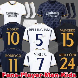 23 24 Bellingham VINI JR Soccer Jerseys MBAPPE Tchouameni 2023 2024 Chemise de football Real Madrids CAMAVINGA Rodrygo MODRIC Camisetas hommes enfants kit uniformes fans joueur