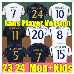 23/24 Bellingham Vini Jr Soccer Jerseys Mbappe Tchouameni 2023 2024 Real Madrids Football Shirt Camavinga Rodrygo Modric Camisetas Kid Kid Kit Uniforms Fans