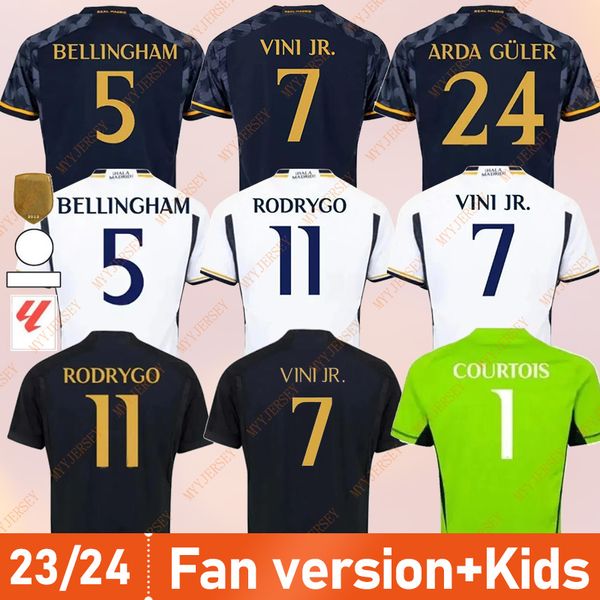 23/24 BELLINGHAM VINI JR maillots de football MBAPPE Tchouameni 2023 2024 maillot de football Real Madrids CAMAVINGA Rodrygo MODRIC Camisetas hommes enfants kit uniformes version fan