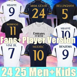 23/24 Bellingham Vini Jr Soccer Jerseys Real Madrids Mbappe Fans Player Version Men Shirt Full Set Kids Kit Camiseta Home Away Third 3rd Rodrygo Valverde Joselu 3xl 4xl