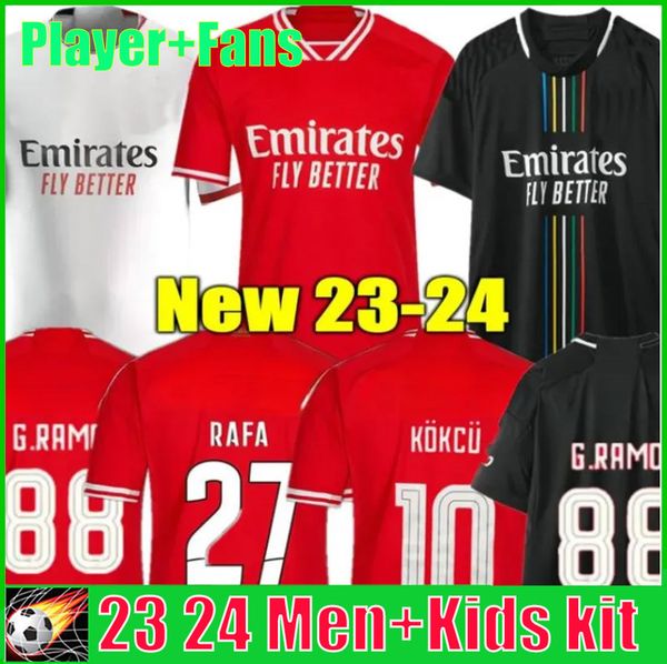 23 24 Benficas Soccer Jerseys RAFA DARWIN CHIQUINHO SEFEQOVIC OTAMENDI G.RAMOS 2023 2024 Home Men Top Kids Kit Football Shirt GRIMALDO J.WEIGL Uniformes