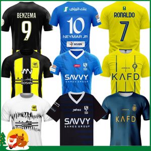 23 24 Benzema Al Ittihad Soccer Jerseys 2024 Al Hilal Saudi RONALDO NEYMAR JR KANTE Hommes Enfants Kit Ittihad Al-Nassr FC Al-Hilal Saudi Football Club Maillots de football