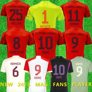 23 24 25 BM Kane Soccer Jerseys Sane Football Shirt Musiala Goretzka Gnabry Bayerns Munich Camich de Futebol Men Kits Kits Kimmich Fans Player Sett