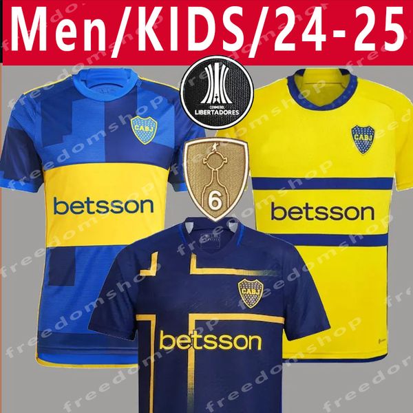 23 24 Boca Juniors Cavani Soccer Jerseys Janson Zeballos 2023 2024 Benedetto Maradona Medina Varela Home Away Third Football Shirt Men Kids Kit