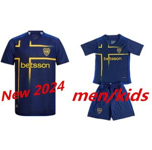 23 24 Boca Juniors Home Soccer Jerseys 2024 2025 Carlitos Benedetto Villa Maradona Salvio Medina Varela Tercera Salvio Pavon Men Football Shirt Kids 999