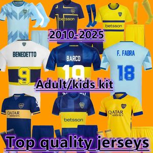 Kit pour adultes 20 21 Cavani Boca Juniors Jerseys 2024 2025 Maradona Benedetto Marcos Rojo Carlitos Tevez Barco Medina Langoni 22 23 24 Kit Kit Kid Kid