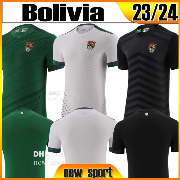 23 24 Camisetas de fútbol bolivianas Versión para fanáticos Hogar visitante Tercer visitante Verde Blanco Negro Jersey Camisetas de fútbol Top