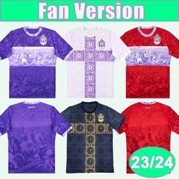 23 24 Boreale Calcio Maillots de football pour hommes Accueil Violet Blanc 3ème Gardiens de but Chemises de football rouges Uniformes à manches courtes