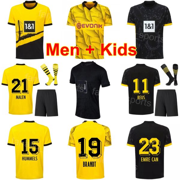 23/24 Borussia 19 BRANDT Camiseta de fútbol Dortmund Club 23 EMRE CAN 26 RYERSON 14 FULLKRUG 5 BENSEBAINI 8 NMECHA HALLER MALEN REUS HUMMELS Kits de camiseta de fútbol Hombres Jóvenes