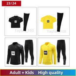 23-24 Borussia Dortmund Volwassenen en kinderen Duitse eerste divisie voetbalclub half pull voetbal trainingskleding Jogging trainingspak Casual pak