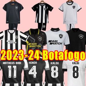 23 24 Botafogo Heren Voetbalshirts SOARES MATHEUS BABI BERNARDO O.SAUER Thuis Zwart en Wit 3e Voetbalshirt Korte Mouw Uniformen heren kinderen