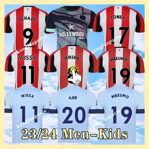 23 24 Brentfords Home Soccer Jerseys 2023 2024 Away Hickey Henry Jensen Schade Toney Dasilva Norgaard Mbeumo Janelt voetbal Shirts Men Kids Kit voetbaljersey S XL