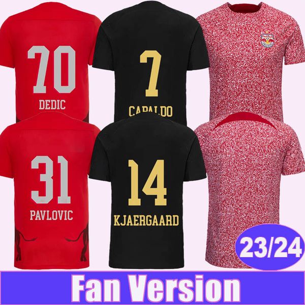 23 24 Bull Salzburg Camisetas de fútbol para hombre FERNANDO NENE KONATE CAPALDO SUCIC PAVLOVIC DEDIC 4to Ropa de entrenamiento roja Camisetas de fútbol