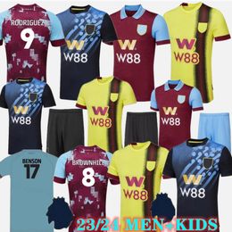 23/24 BURNLE voetbalshirts Rodriguez Rodriguez Benson Brownhill Zarulli Jay 2023 2024 Kompany camiseta de futbol Rodriguez thuis weg voetbalshirt