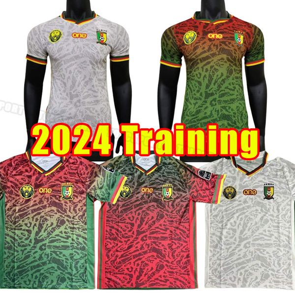 23 24 Cameroun Soccer Jerseys 2023 BAHOKEN ABOUBAKAR CHOUPO-MOTING Chemise # 11 BASSOGOG # 20 GANAGO EKAMBI Équipe nationale de football Uniforme d'entraînement des fans Joueur