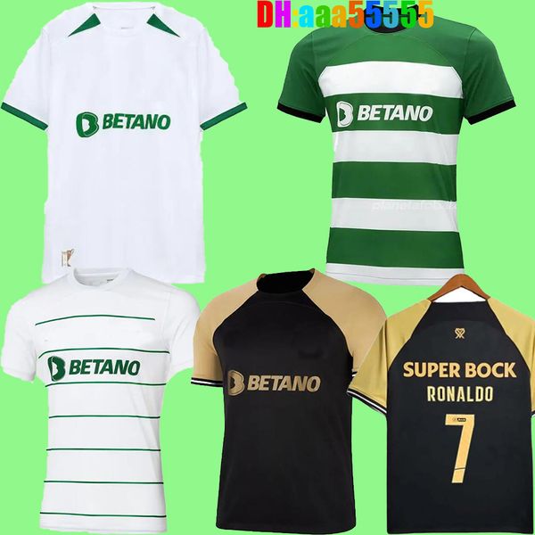 23/24 Camisa Sporting CP Lisboa Soccer Jerseys 60th Anniversary Special Kids Kit Football Shirts Home Away Training 2023 2024 Ronaldo de Futebol Nuno Santos Set