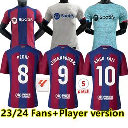 23 24 Camisetas de voetbal voetbalshirts PEDRI LEWANDOWSKI GAVI FC ANSU FATI FERRAN Barcelona RAPHINHA DEST 2023 2024 voetbalfans speler versie