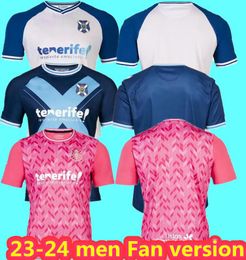 23/24 CD Tenerife Maillots de football pour hommes 2023 2024RUBEN DAUDA BORJA GARCES MO MICHEL GALLEGO SHASHOUA ELADY MELLOT ENRIC Centenaire à domicile 3ème maillots de football