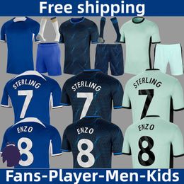 23/24 CFC Fans Player version hommes kits de football pour enfants ensembles ENZO domicile 3ème maillot de football NKUNKU JAMES MUDRYK STERLING T.SILVA maillots de football CAICEDO FOFANA Maillot