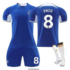 Chelsea Home nr. 8 Enzo nr. 7 Sterling jersey sneldrogend voetbalshirt voor volwassenen 23-24