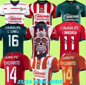 23 24 Chivas de Guadalajara voetbalshirts 2024 LIGA MX C. COWELL A.ZALDIVAR CALDERON J.MACIAS CHICHARITO A.VEGA E.GUTIERREZ Dag van de Doden voetbalshirts voor heren kindertenue