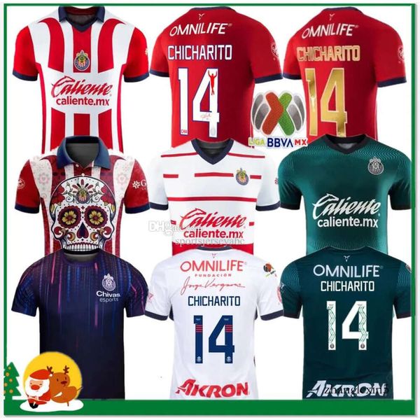 23 24 Jerseys de fútbol de Chivas de Guadalara 2024 Liga Mx C. Cowell A.Zaldivar Calderón J.ias Chicharito A.Vega Me Wome Kids Kit Fútbol camisa de fútbol F 681