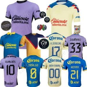 23 24 Club America Soccer Jerseys Liga MX HENRY J.QUINONES D.VALDES 3RD A.ZENDEJAS FIDALGO 2023 2024 Domicile Troisième Maillot Fans Slim Player Version Chemises de Football