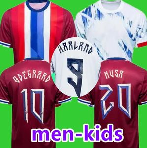 Noorwegen 2024 2025 voetbalshirt Haaland Odegaard Strand Larsen Sorloth Berg Ajer Nusa Bobb Ostigard Vetlessen Thorstvedt 24 25 Nationaal team Men Kids voetbalshirt