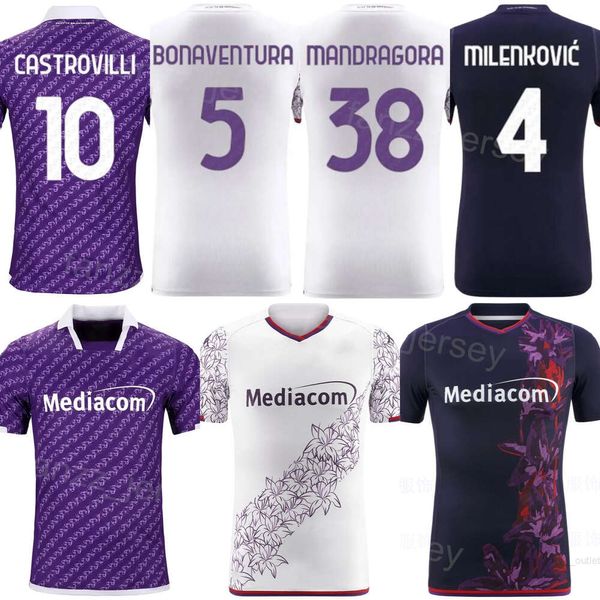 23-24 Club Soccer Fiorentina 32 Maillots Alfred Duncan 18 MBala Nzola 38 Rolando Mandragora 5 Giacomo Bonaventura Nicolas Gonzalez 1 Kits de maillots de football Terracciano