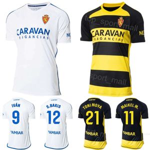 23 24 Maillots de football de l'équipe du club Real Saragosse 11 MESA 20 MOLLEJO 7 VALERA 3 SILOS 9 AZON 21 MOYA 18 GAMEZ 8 AGUADO 5 GRAU 12 BAKIS Kits de maillots de football Uniforme blanc noir