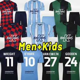 23 24 Jersey de football de Coventry City Hare Sheaf Gyokerres Godden Hamer 2023 2024 Blue Men's Children's Football Jersey Top Camiseta de Futbol Top 16-XXL