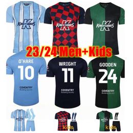 23 24 Jerseys de football de Coventry City O Hare Sheaf Gyokerres Godden Hamer 2024 Home Blue Men Kids Kit Kit Football Shirts Camiseta de Futbol Top