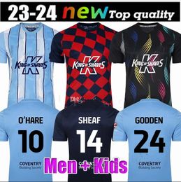 23/24 Coventry Soccer Jerseys O Hare Sheaf Gyokeres Godden Hamer 2023 2024 Accueil Bleu Hommes Enfants Kit Chemises de Football Tops Camiseta de Futbol1