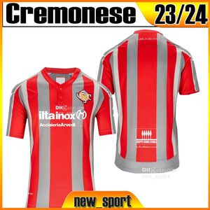 23 24 Cremonese Soccer Jerseys Version Fans Massimo Coda David Okereke 2023 2024 Maillot domicile Luca Zanimacchia Taille homme Chemises de football