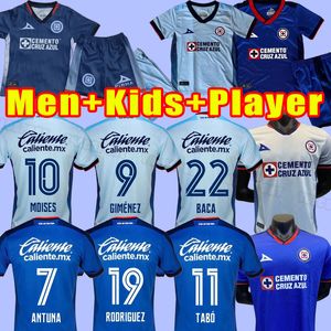 23 24 Cruz Azul Mens Fans Player Version Soccer Jerseys Antuna Gimenez Tabo Rodriguez Morales ESCOBAR Accueil Troisième 3ème Chemises de football Hommes Enfants Kits complets