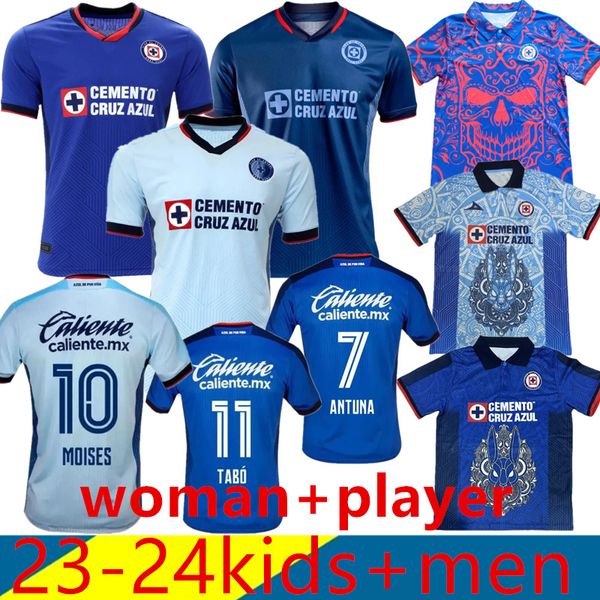 23-24 Cruz Azul Camisetas de fútbol para hombre RODRIGUEZ GUTIERREZ MORALES VARGAS GUERRERO Inicio Azul Visitante Tercera edición especial Camisetas de fútbol Niños Hombres Mujeres Uniformes