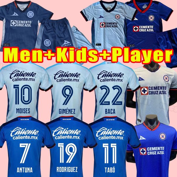 23 24 Cruz Azul Soccer Jerseys CDSyC Mexique Ligue Pineda Romo RODRIGUEZ 2023 2024 Accueil troisième maillots de football LIGA MX camisetas de futbol hommes enfants fans joueur