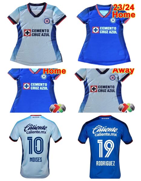 23 24 Cruz Azul Soccer Jerseys CDSyC Mexique Ligue Pineda Romo ALVARADO RODRIGUEZ 2023 2024 Troisième maillots de football LIGA MX camisetas de futbol femmes Kit