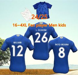 23 24 Cruzeiro WILLIAM Player Version Soccer Jerseys W.RIBEIRO FILIPE M.VITAL Accueil Manches courtes Chemise de football Court Pottker Dede R.Sobis Camiseta de Raposas Hommes