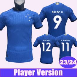 23 24 Cruzeiro WILLIAM Player Version Maillots de football FILIPE MACHADO W.RIBEIRO M.VITAL Accueil Chemise de football à manches courtes Uniformes à manches courtes